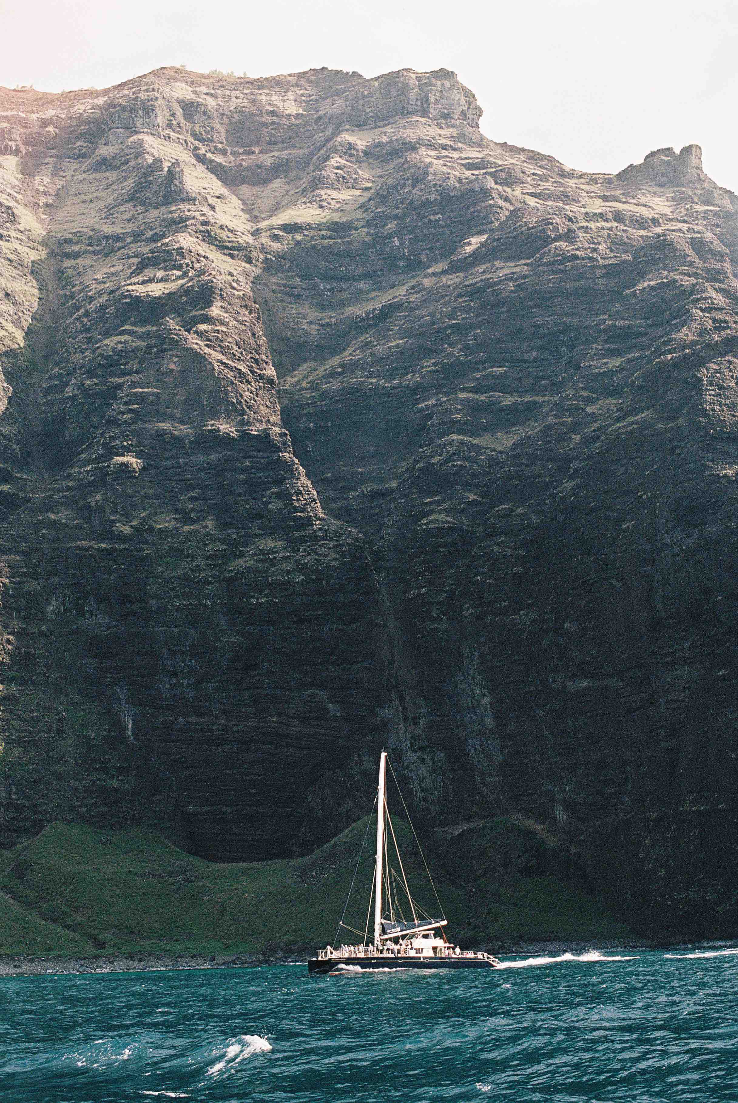 Steep green sea-cliff